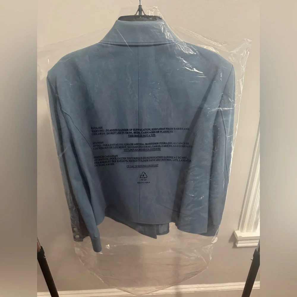 NWT L’Agence Kumi Cropped Jacket, size 12, Blue Mist - Picture 4 of 5